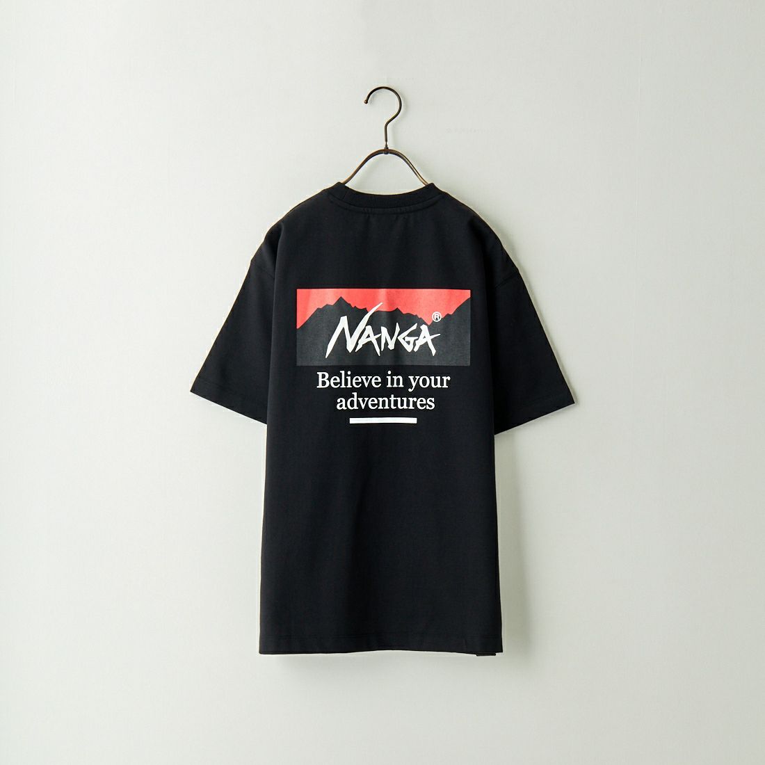 JEANSFACTORY × NANGA [ジーンズファクトリー × ナンガ] 別注 ブランドボックスロゴ バックプリントTシャツ [NW24SS-JF1] BLACK