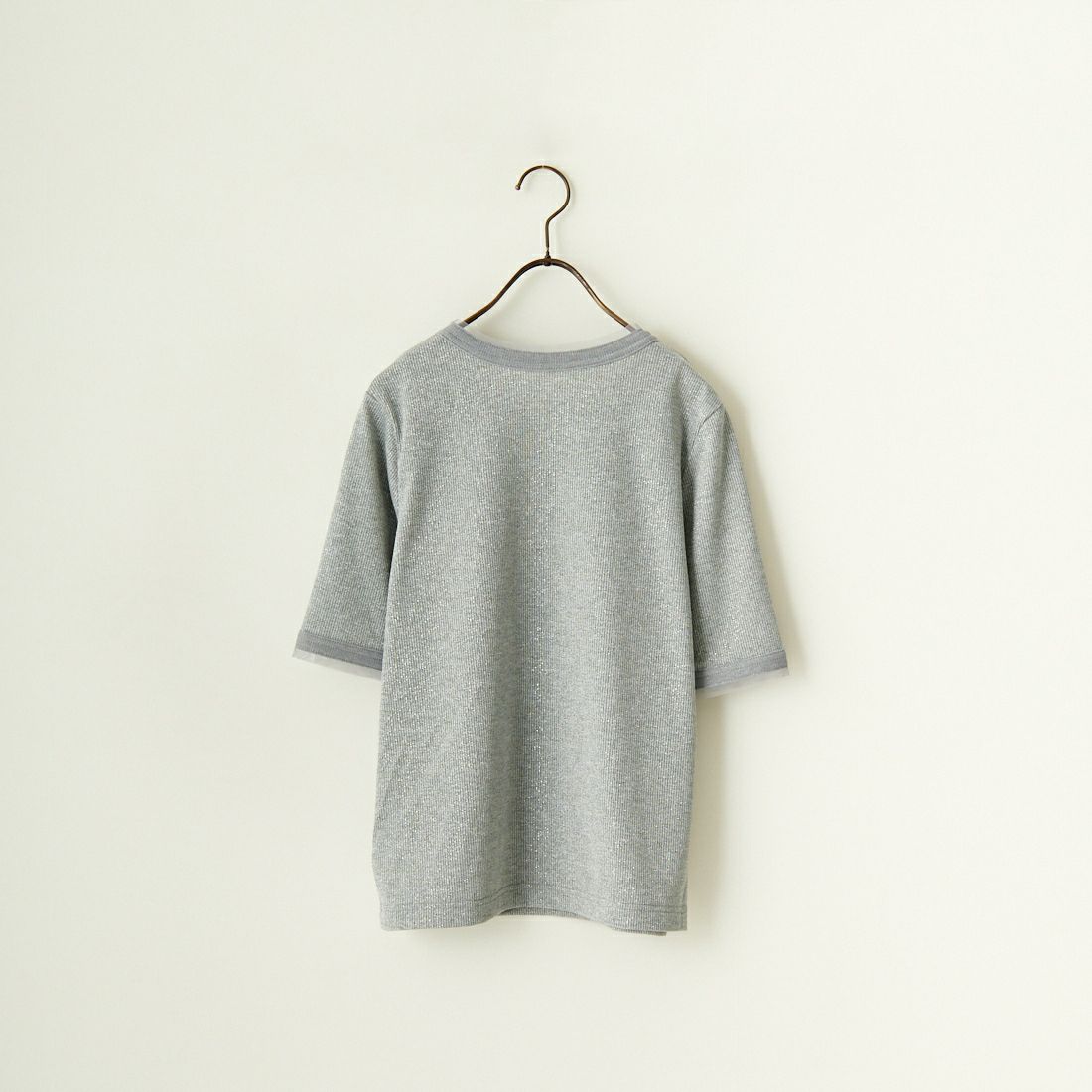 Jf Ready Made [ジェイエフレディメイド] ラメリブショートスリーブTシャツ [8920467-01] 12 ｸﾞﾚｰ