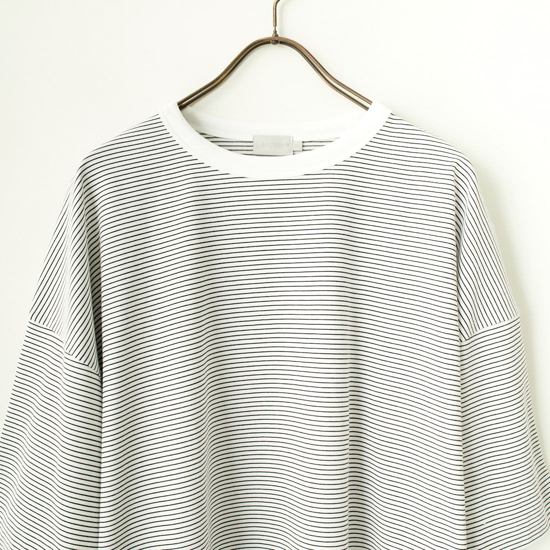 HANDVAERK [ハンドバーク] 60/2 ショートスリーブ ニュービッグTシャツ [6536] WHITE/BLAC