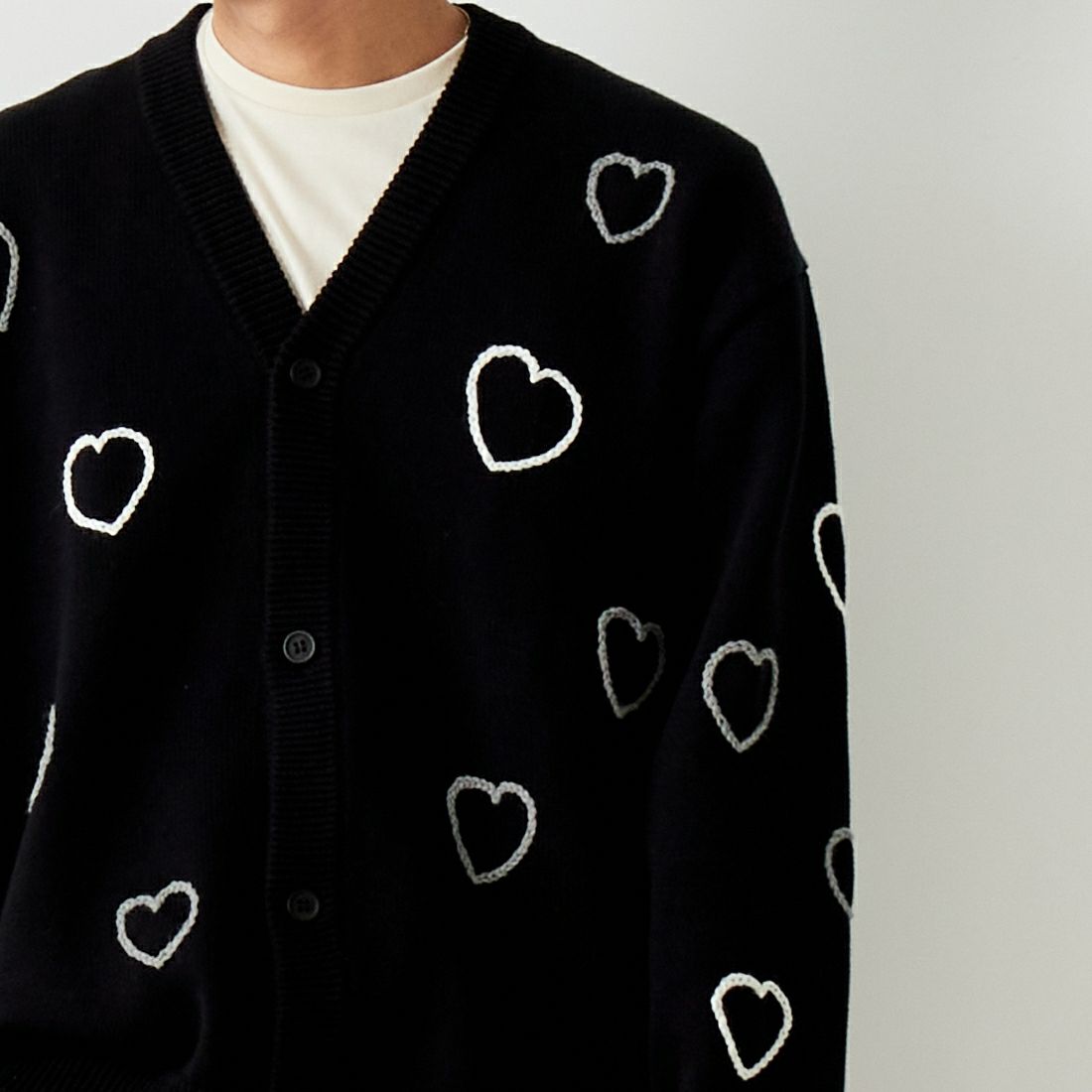 ChahChah [チャーチャー] HAPPY HEARTFULL カーディガン [CC-24SS-KN01] BLACK