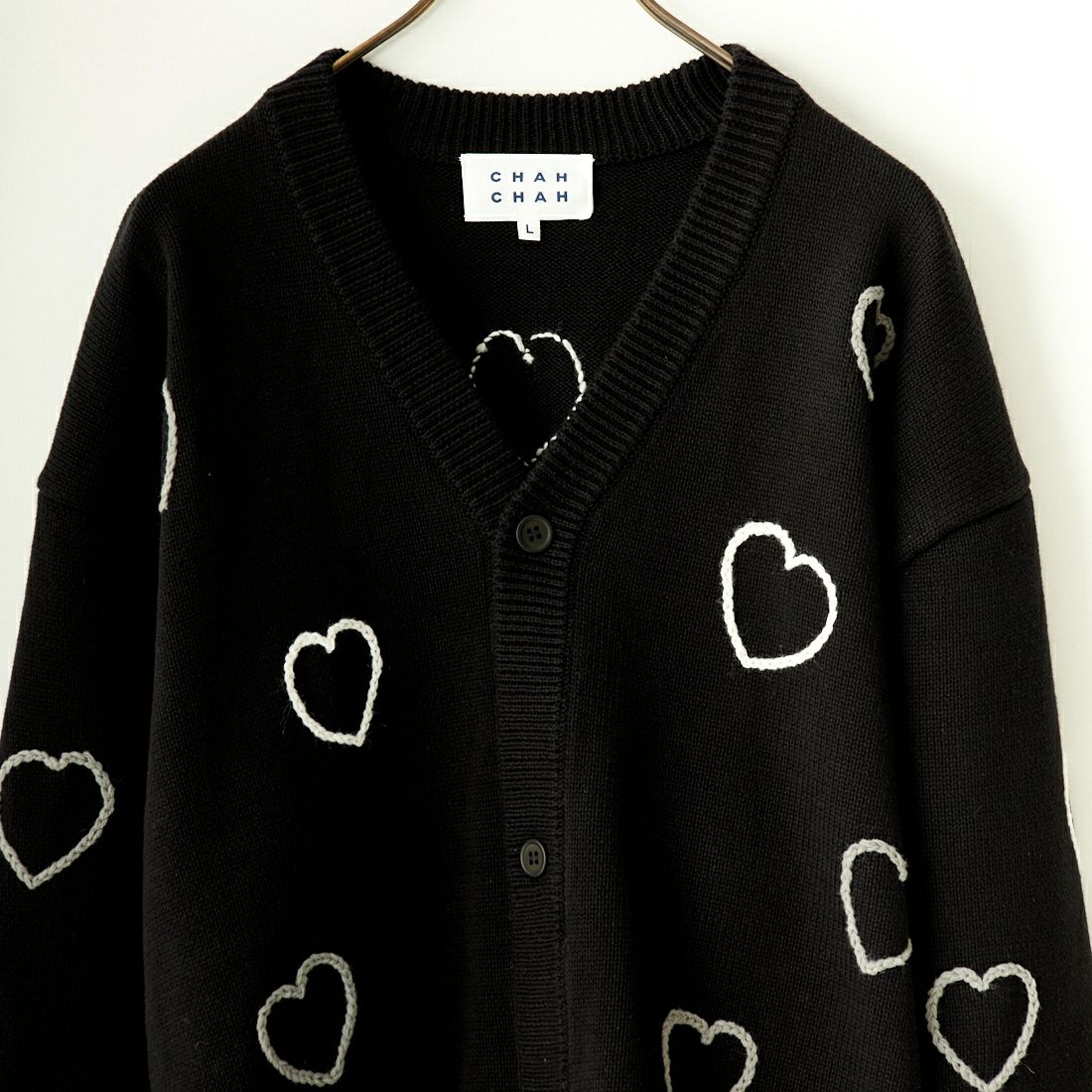 ChahChah [チャーチャー] HAPPY HEARTFULL カーディガン [CC-24SS-KN01] BLACK