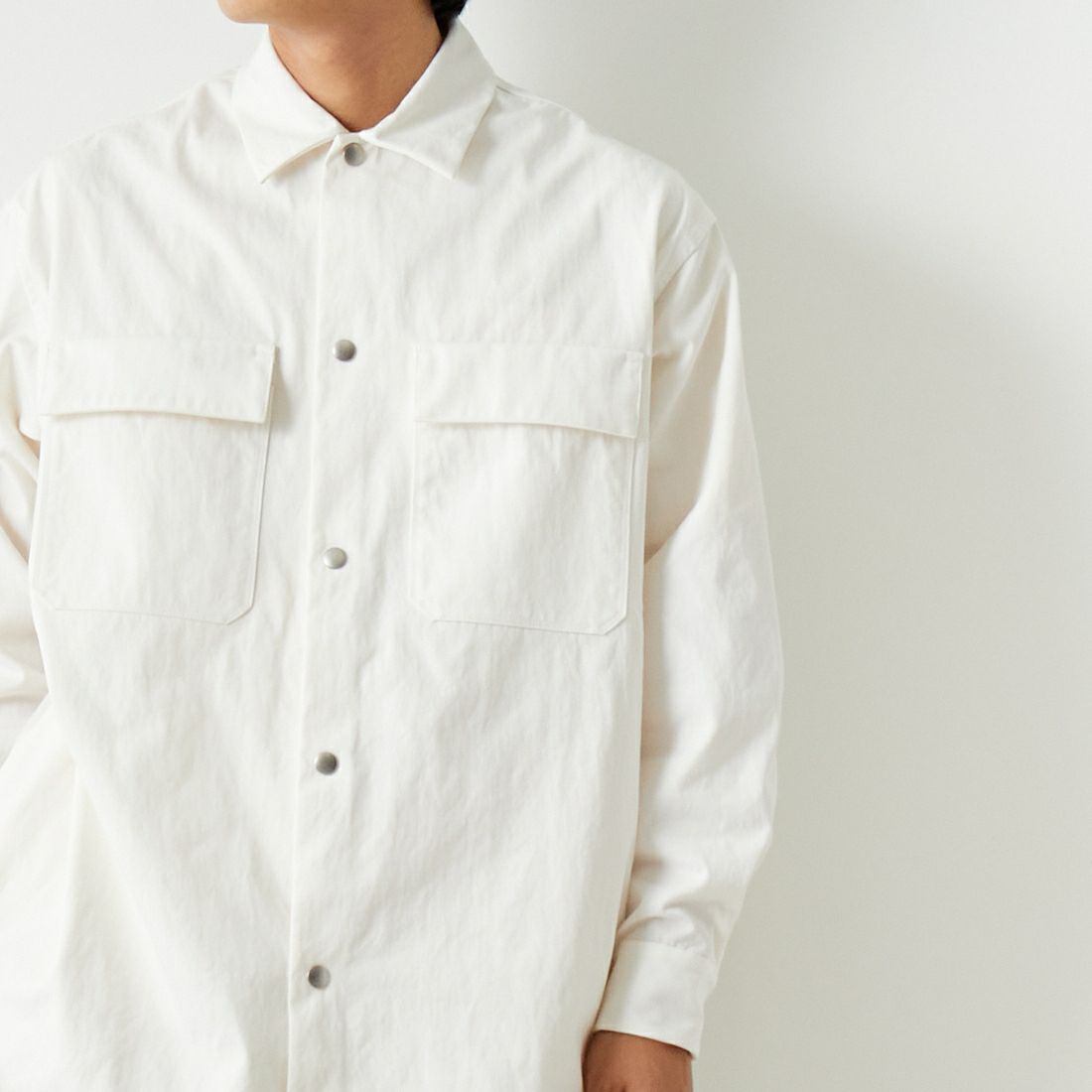 ATELIER BETON [アトリエベトン] チノクロスオーバーシャツ [241-06C] WHITE