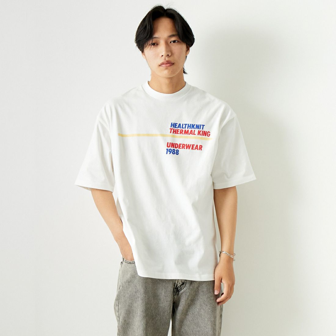 WHITE&&モデル身長：179cm 着用サイズ：L&&