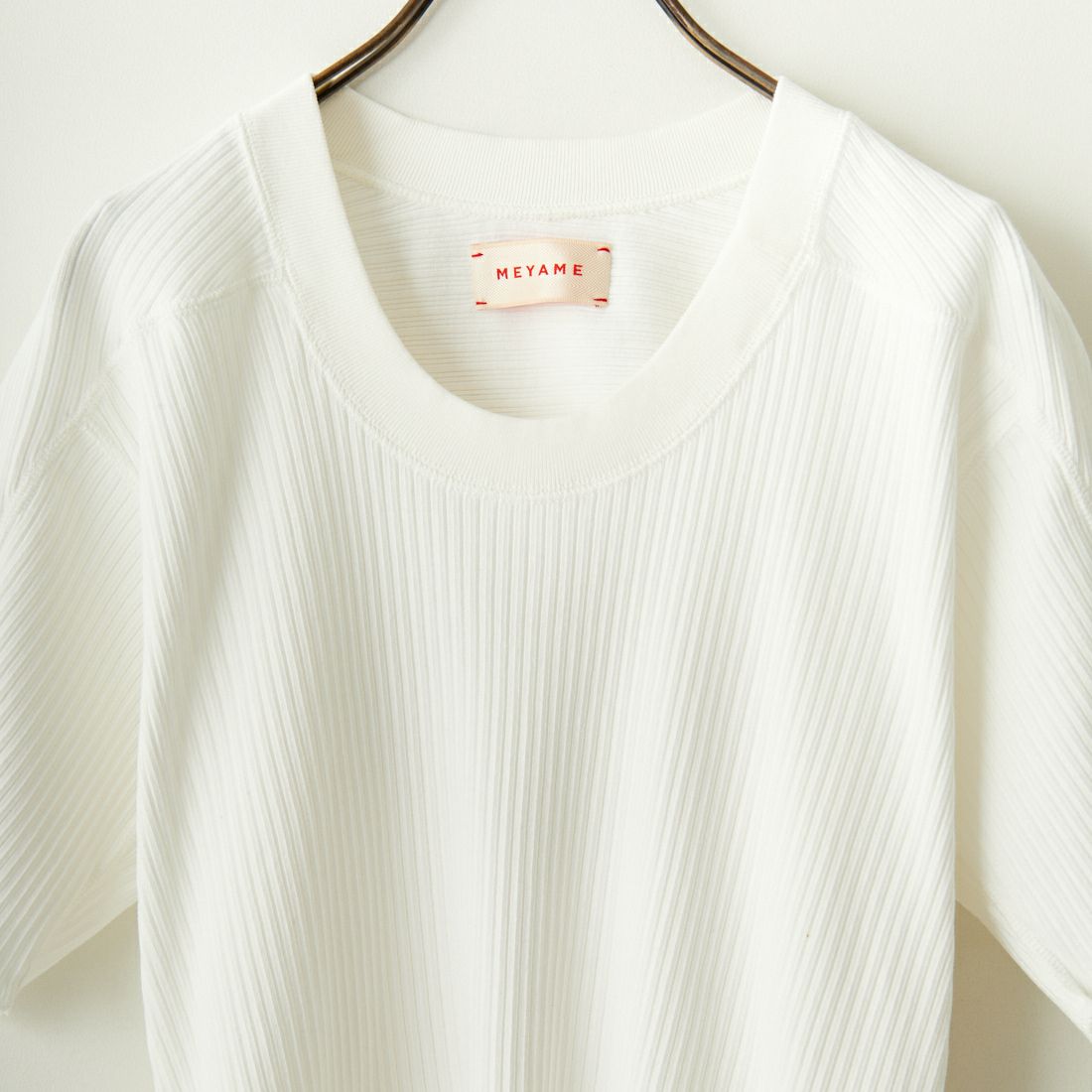 MEYAME [メヤメ] オブロングネック ショートスリーブTシャツ [MEY-1628] WHITE