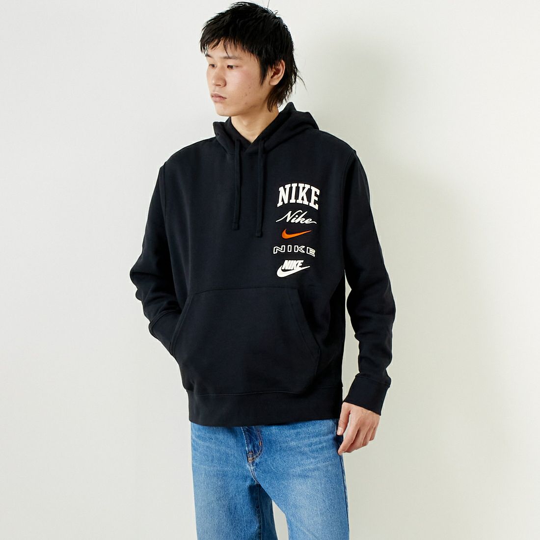 NIKE ナイキ パーカー ボーダー 黒 XL - トップス