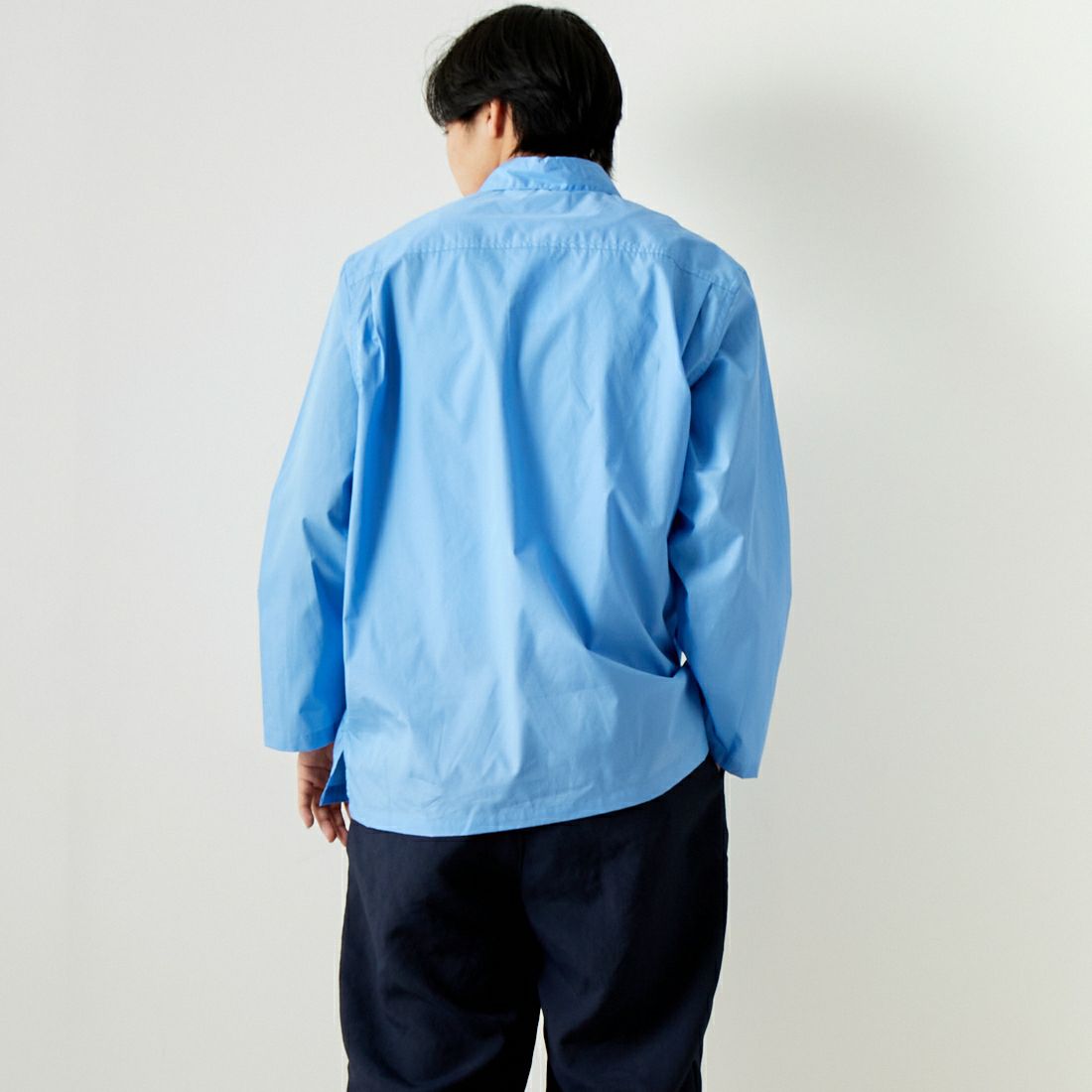 STILL BY HAND [スティルバイハンド] コットンプルオーバーシャツ [SH03241] SKY BLUE &&モデル身長：179cm 着用サイズ：48&&