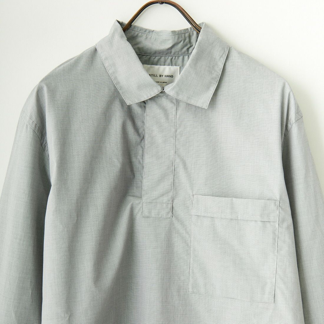 STILL BY HAND [スティルバイハンド] コットンプルオーバーシャツ [SH03241] GREY CHECK