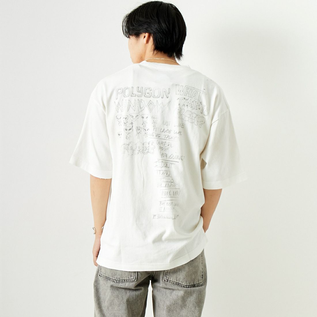 Maison MIHARA YASUHIRO [メゾン ミハラヤスヒロ] ディストレストTシャツ [J12TS532] WHITE &&モデル身長：179cm 着用サイズ：46&&