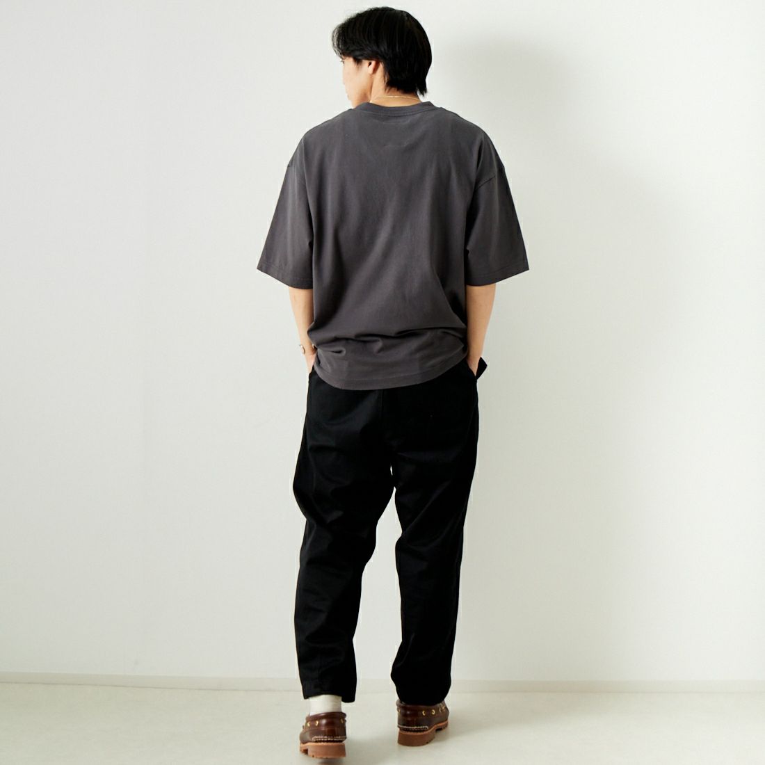 Maison MIHARA YASUHIRO [メゾン ミハラヤスヒロ] ディストレストAcid プリントTシャツ [J12TS552] BLACK &&モデル身長：179cm 着用サイズ：46&&