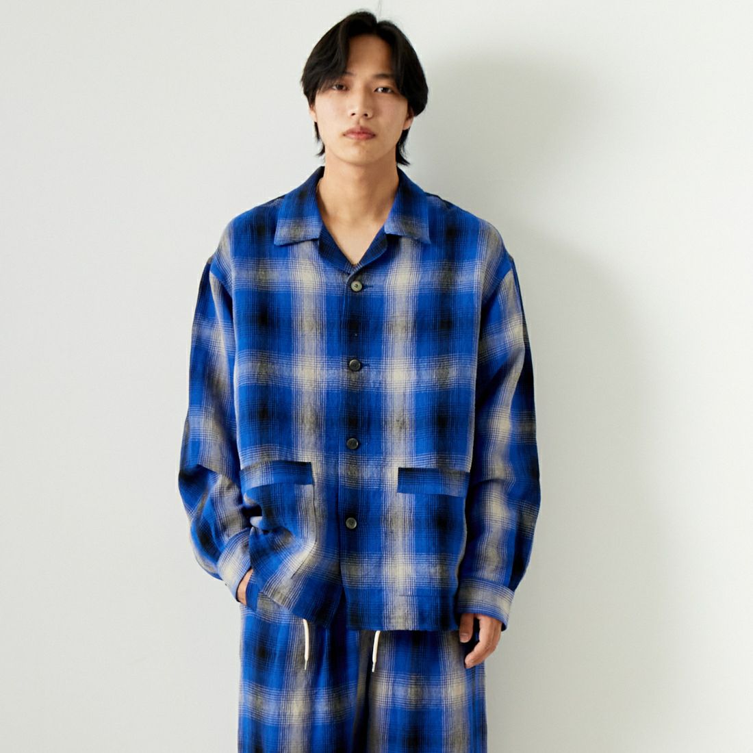 BLUE CHK&&モデル身長：179cm 着用サイズ：4&&