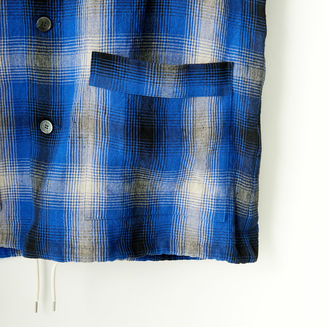 ATELIER BETON [アトリエベトン] リネンチェック シャツブルゾン [241-10D] BLUE CHK