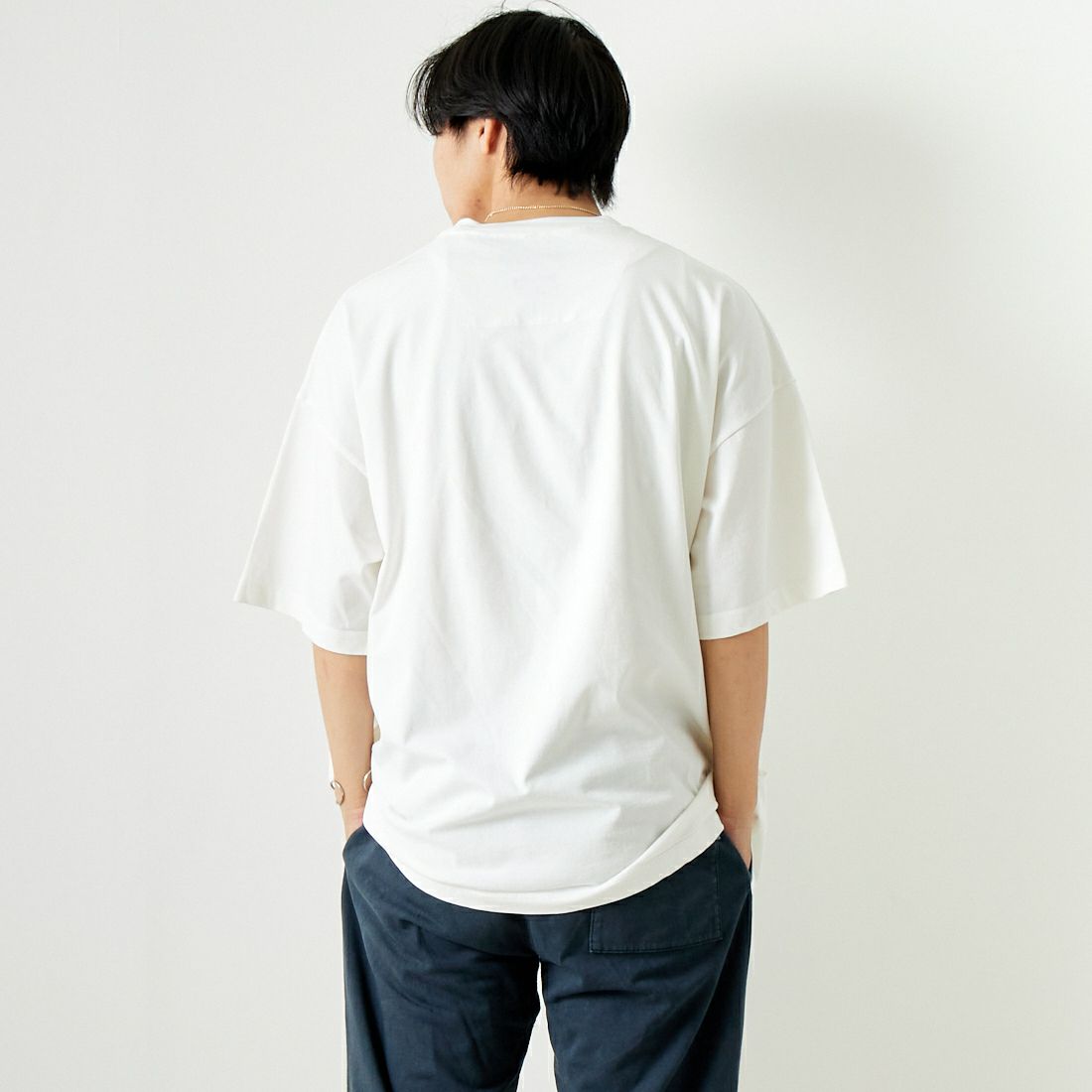 ATELIER BETON [アトリエベトン] ドライクロスビッグプリントTシャツ [241-32M] WHITE &&モデル身長：179cm 着用サイズ：4&&
