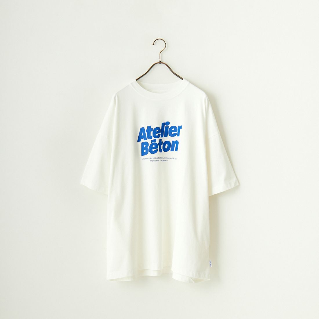 ATELIER BETON [アトリエベトン] ドライクロスビッグプリントTシャツ [241-32M] WHITE &&モデル身長：179cm 着用サイズ：4&&