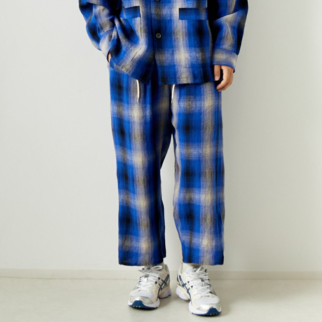 ATELIER BETONアトリエベトン　リネンチェックブルゾン ATELIER BETON [アトリエベトン] リネンチェック シャツブルゾン [241