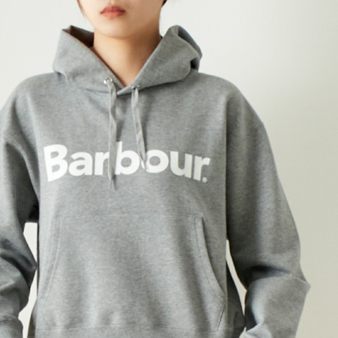 Barbour [バブアー] BARBOURロゴ スウェットフードパーカー [241LOLG002] H.GREY