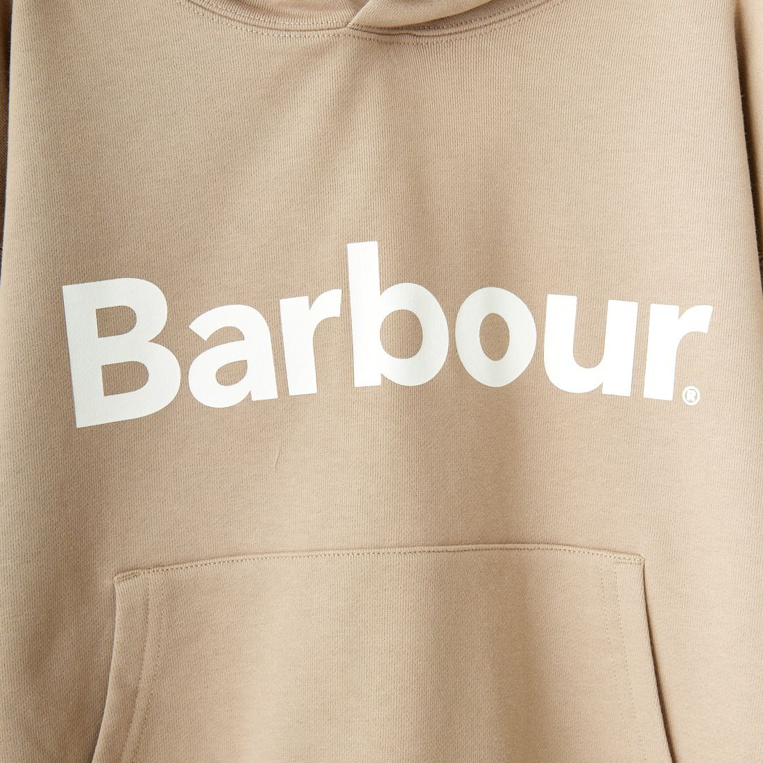 Barbour [バブアー] BARBOURロゴ スウェットフードパーカー [241LOLG002] DK.BEIGE