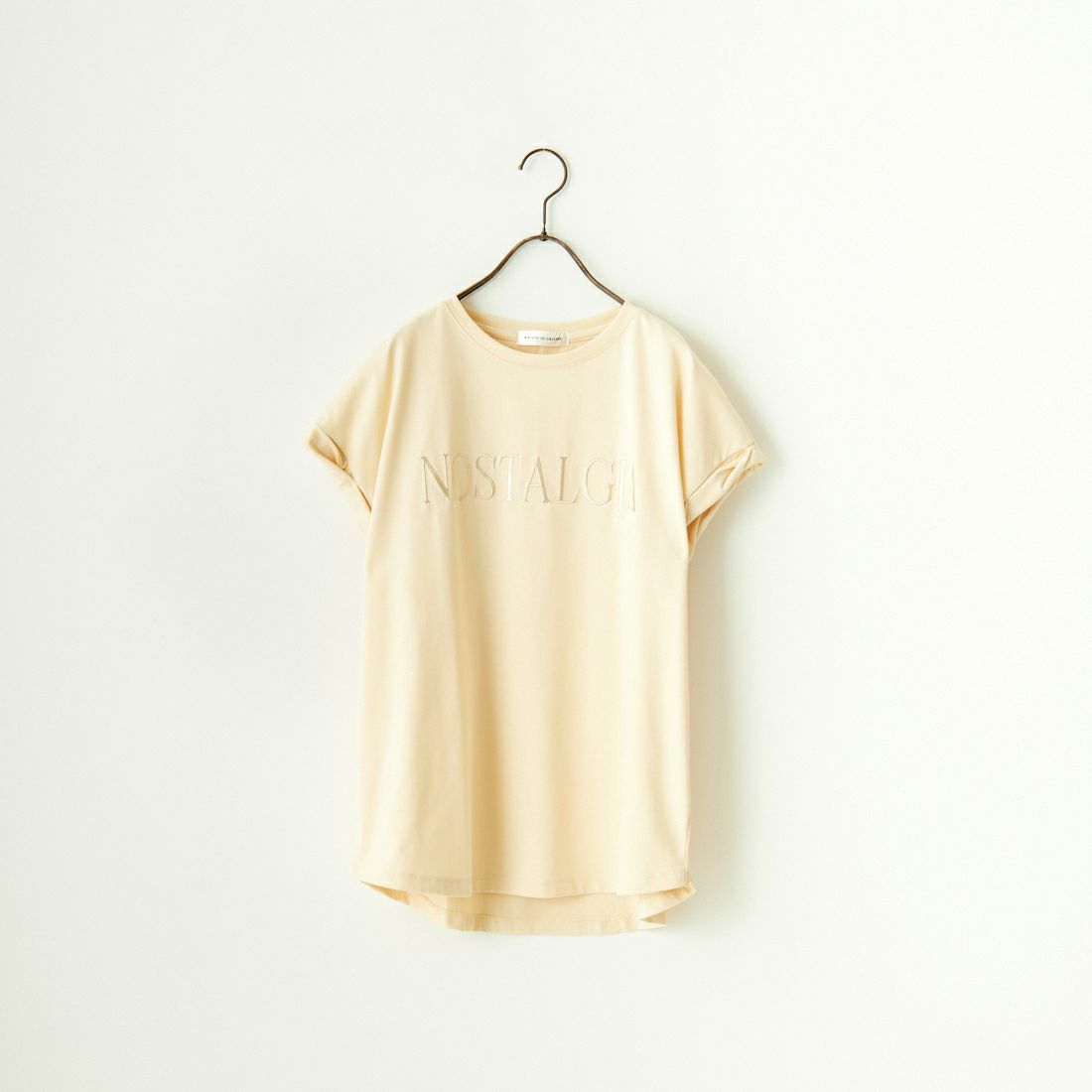 Maison de L'allure [メゾン ドゥ ラリュール] 捻りフレンチスリーブ ロゴ刺繍Tシャツ [24112016] 31 YELLOW