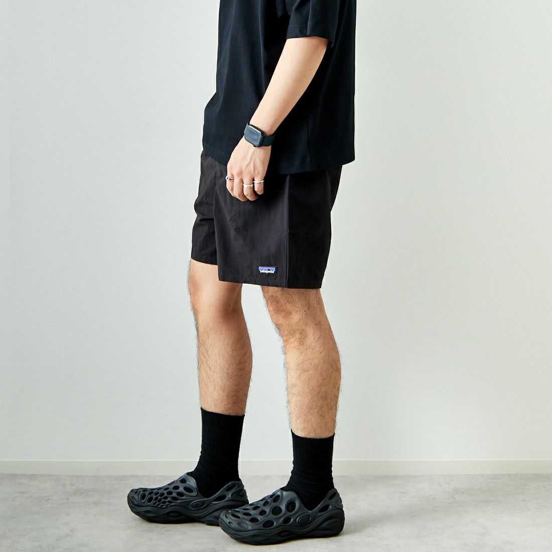 patagonia [パタゴニア] メンズ バギーズショーツ [57022] BLK&&モデル身長：173cm 着用サイズ：M&&