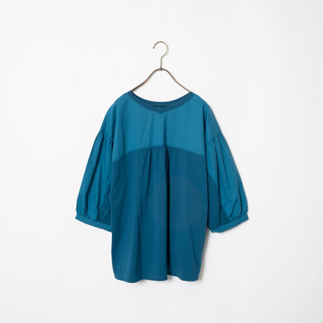 Maison de L'allure [メゾン ドゥ ラリュール] 異素材ドッキング 袖ボリュームプルオーバーカットソー [24112010] 12 BLUE