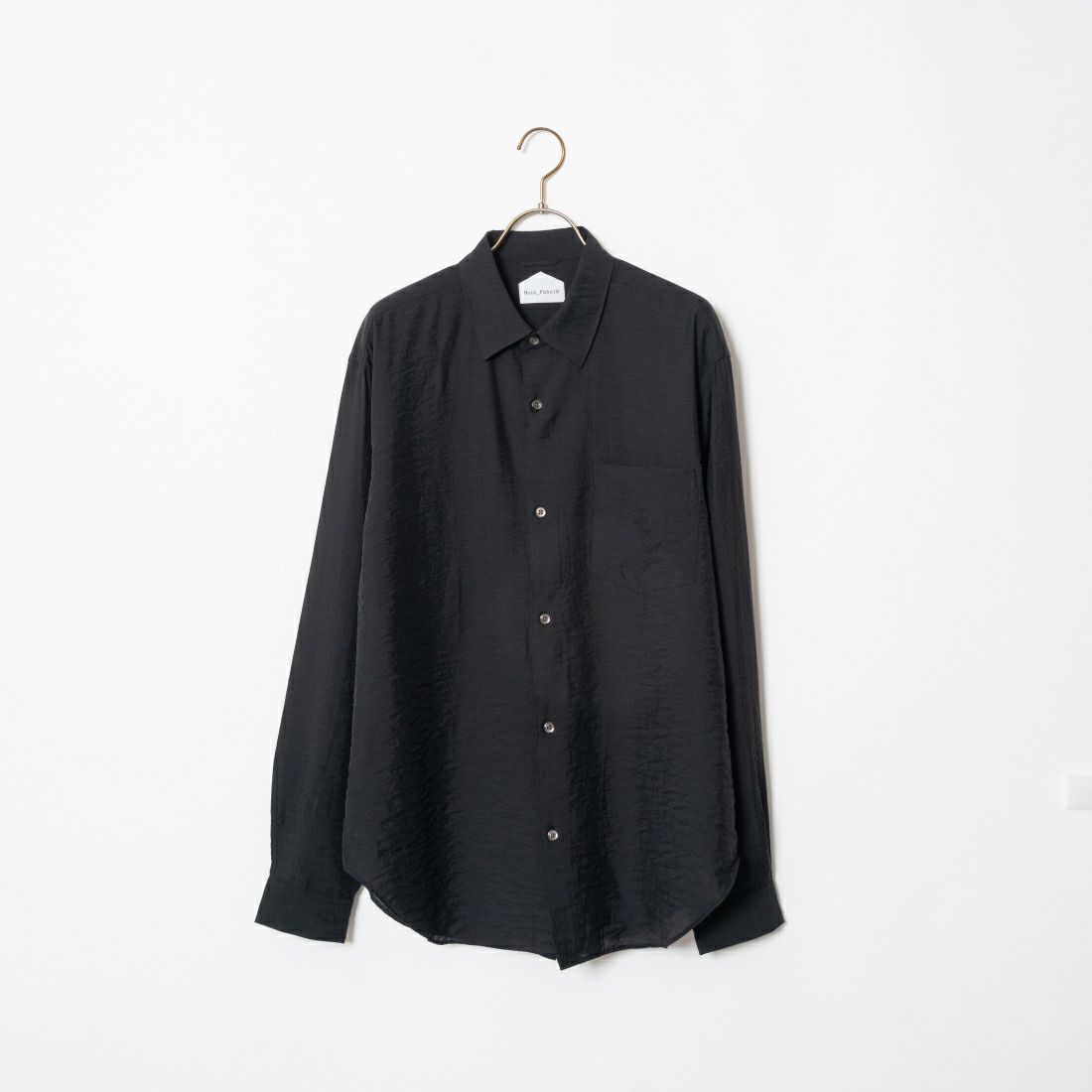 Noir Fabrik [ヌワールファブリック] シアテンリネンロングスリーブシャツ [JFCM-PS42-02] BLACK