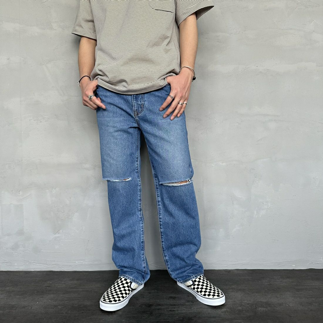 NEEDBY heritage [ニードバイヘリテージ] 別注 JOE ストレートデニム [JOE-JF] MBD &&モデル身長：173cm 着用サイズ：29&&