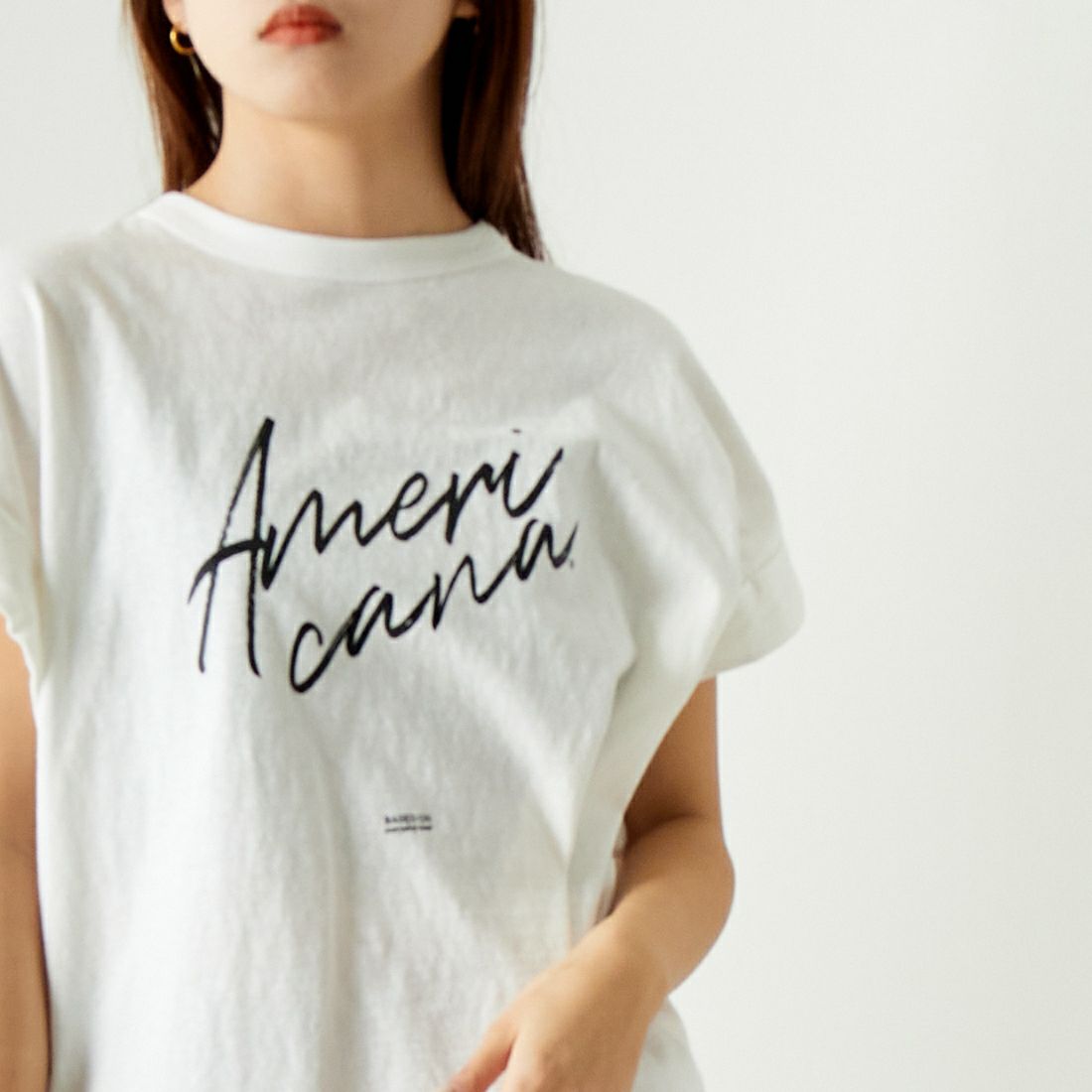 Americana [アメリカーナ] ロールアップスリーブTシャツ [BRF-M-689A-1] ｵﾌﾎﾜｲﾄ