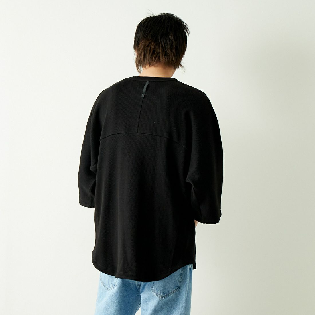 LANTERN [ランタン] サーマルハーフスリーブTシャツ [MNA-LAN-25] BLACK &&モデル身長：182cm 着用サイズ：L&&
