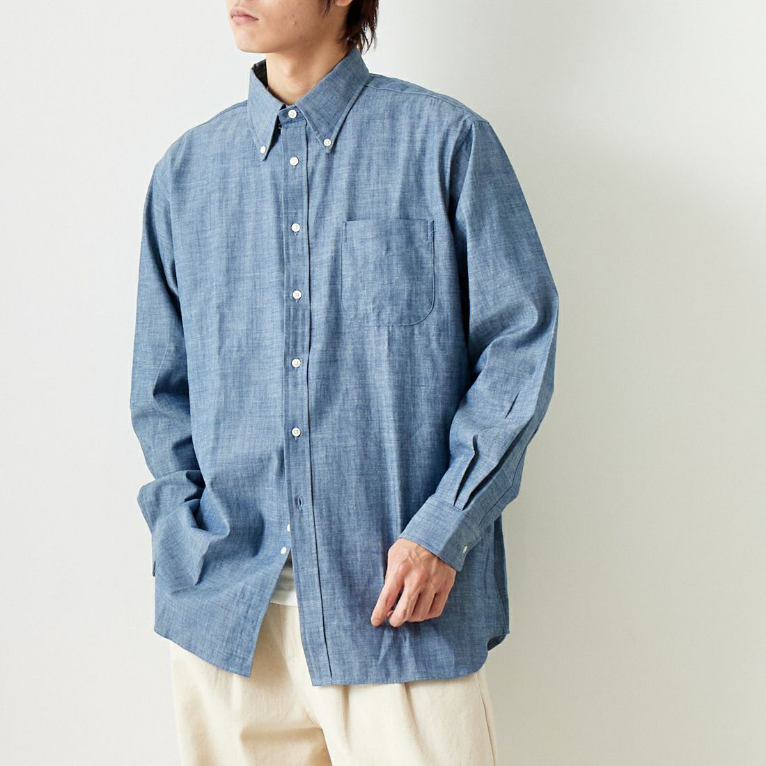 INDIVIDUALIZED SHIRTS [インディビジュアライズド シャツ] 別注 デニムツイルシャツ [IS200016000-M-JF] S22NTO-L