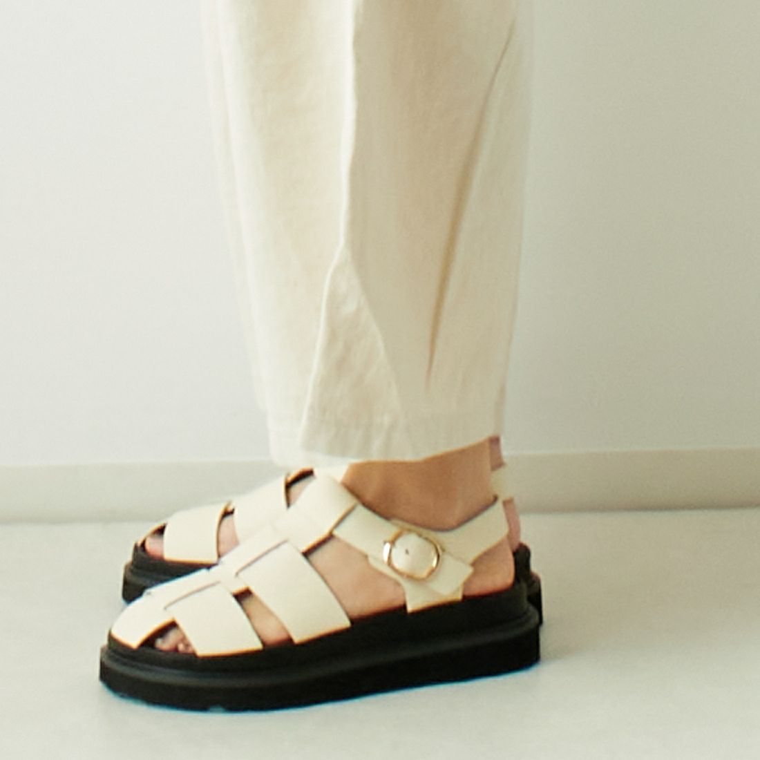 SOMETHING [サムシング] 別注 ベルト付きタックワイドパンツ [SN765S-JF] 9434 IVORY