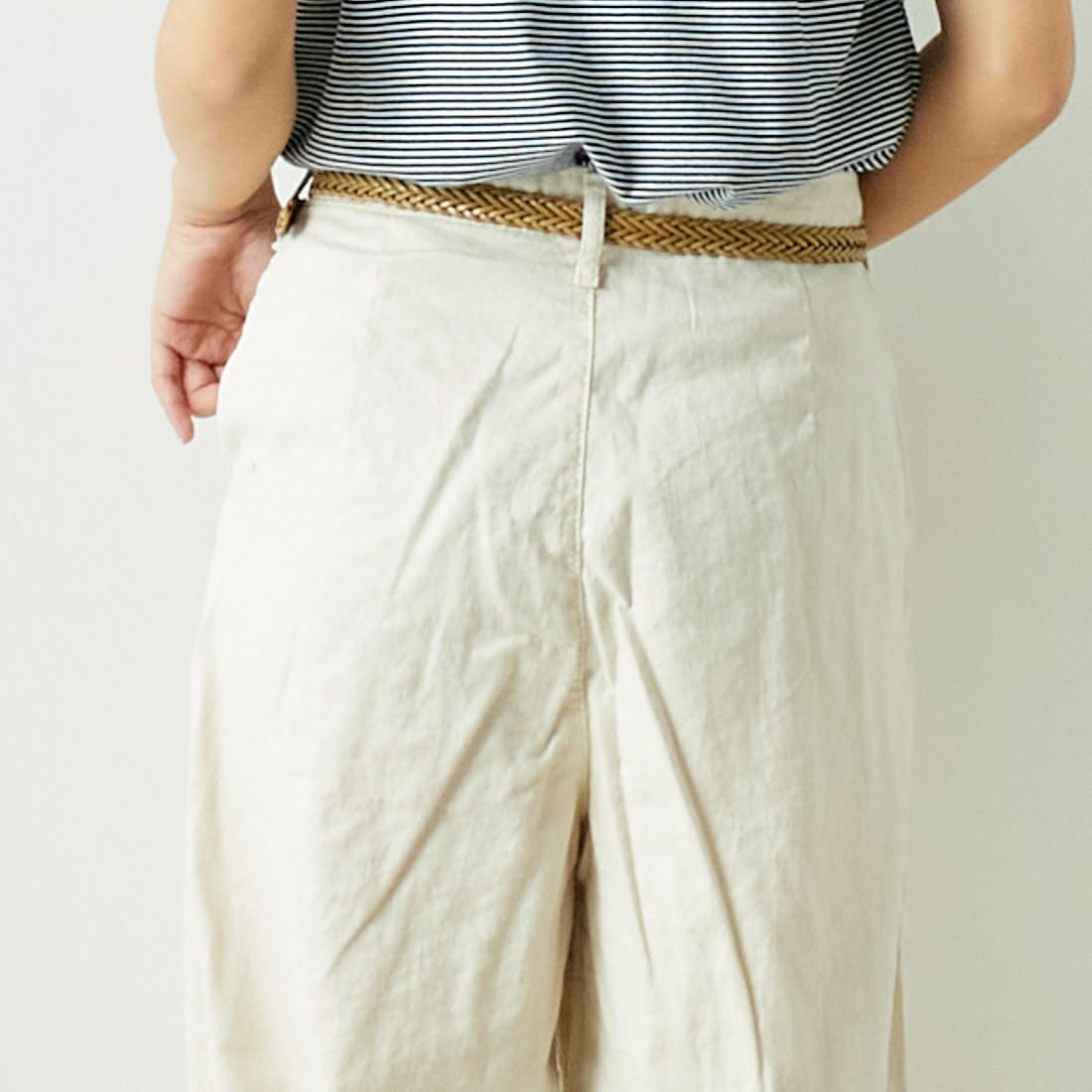 SOMETHING [サムシング] 別注 ベルト付きタックワイドパンツ [SN765S-JF] 9434 IVORY