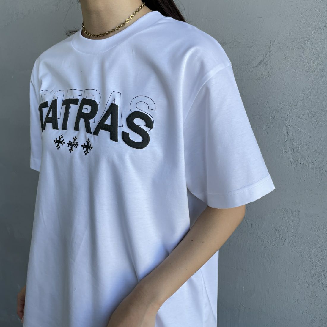 TATRAS [タトラス] ANICETO/アニチェート Tシャツ [MTAT24S8261-M] WHITE &&モデル身長：163cm 着用サイズ：1&&
