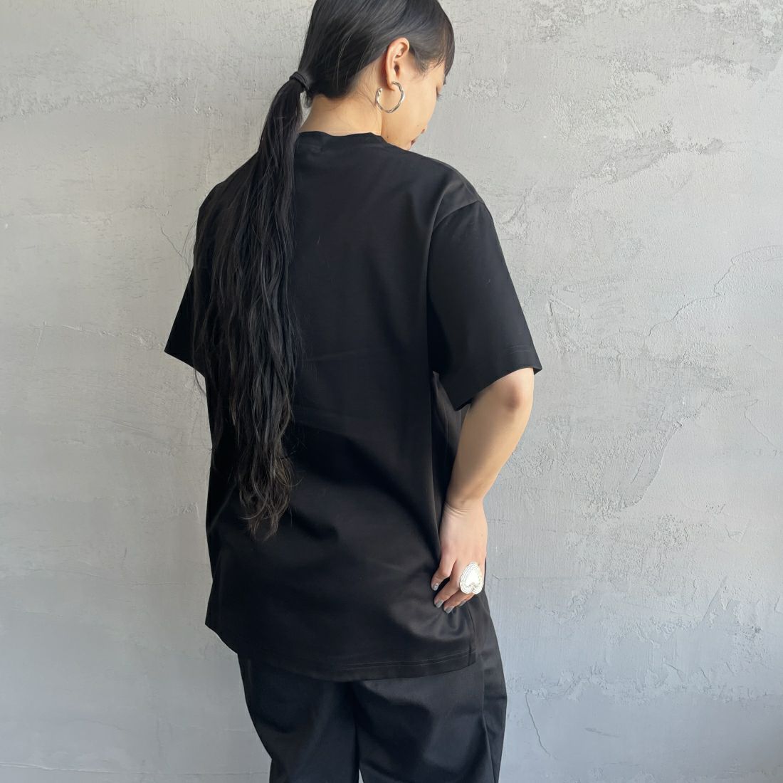 TATRAS [タトラス] ANICETO/アニチェート Tシャツ [MTAT24S8261-M] BLACK &&モデル身長：156cm 着用サイズ：1&&