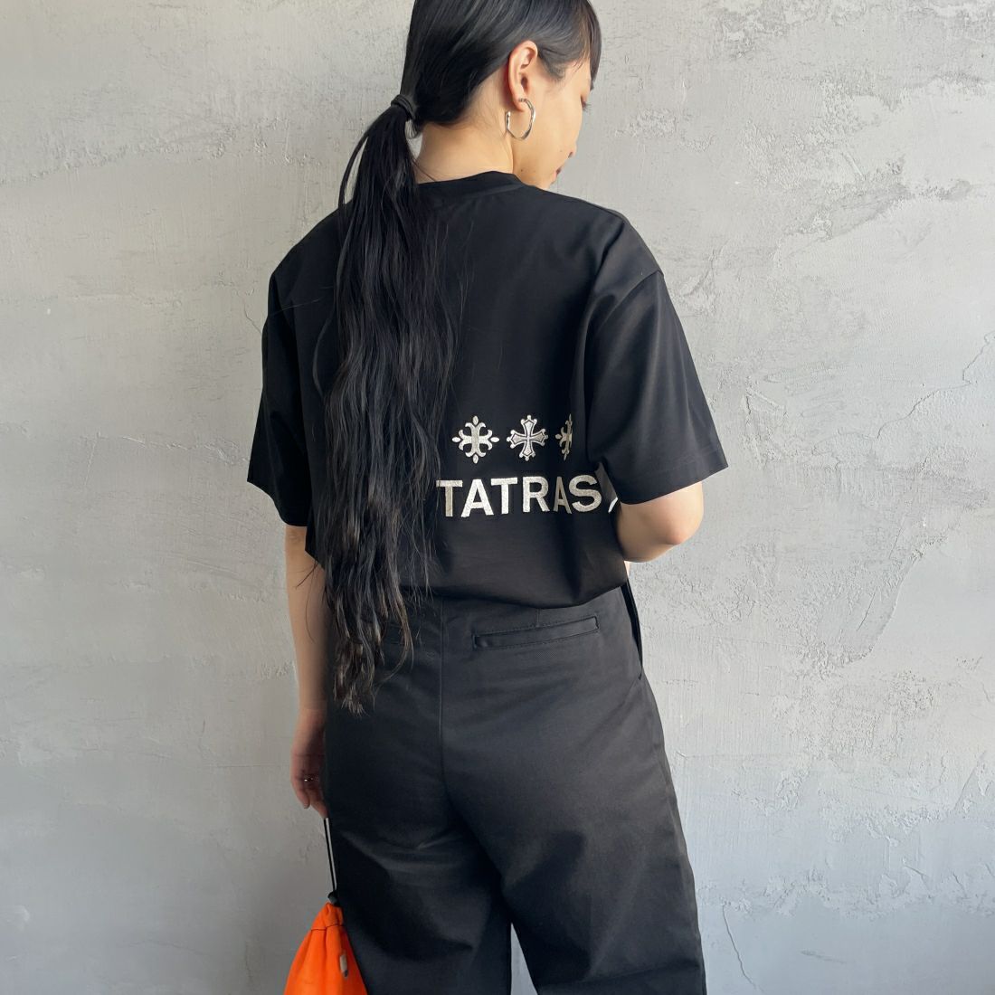 タトラス Tシャツ 半袖 コットン 100％ ブラック 04サイズ