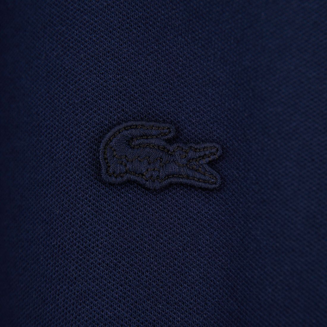 LACOSTE [ラコステ] ラインドリブネック鹿の子地Tシャツ [TH1004] 166 NAVY