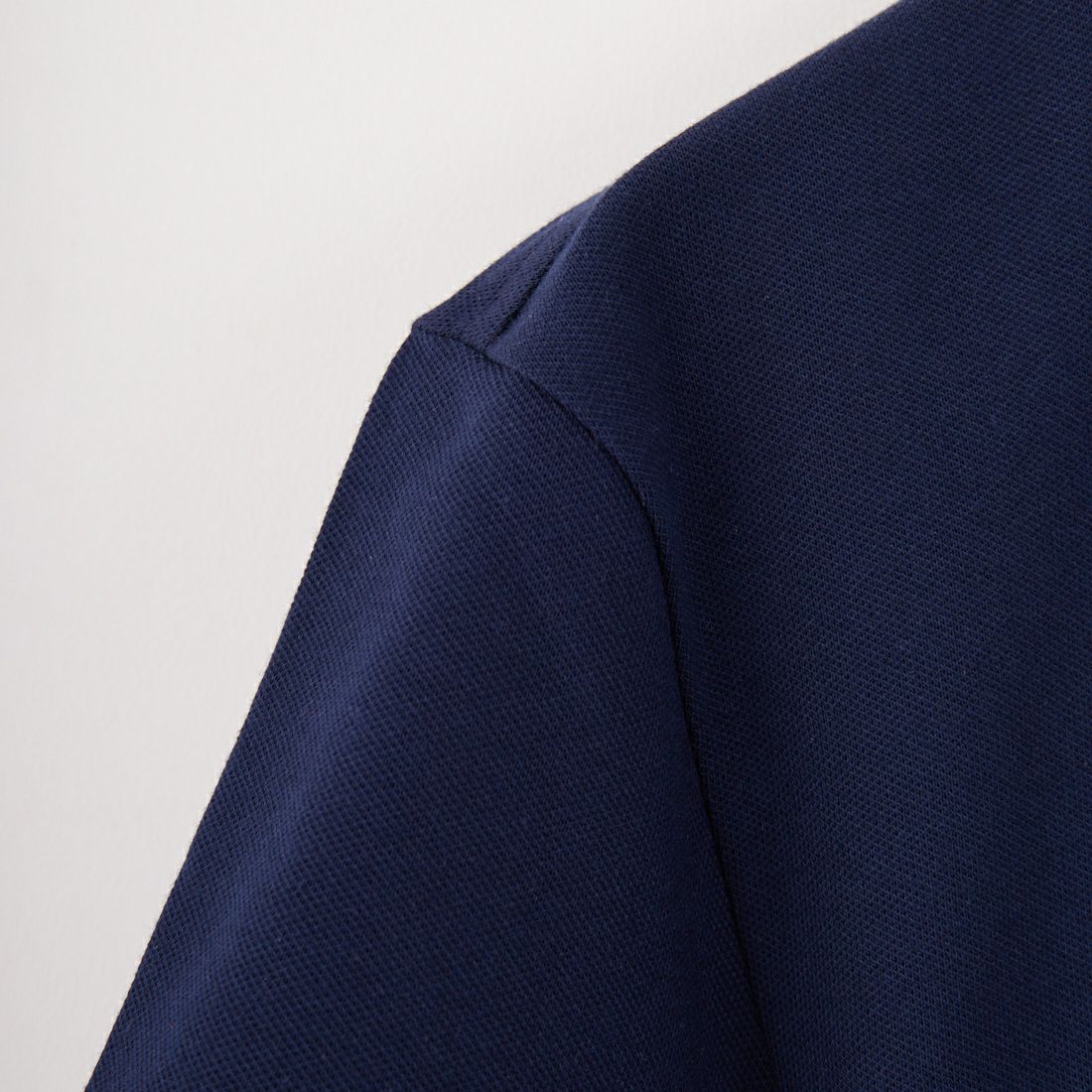 LACOSTE [ラコステ] ラインドリブネック鹿の子Tシャツ [TH1004] 166 NAVY