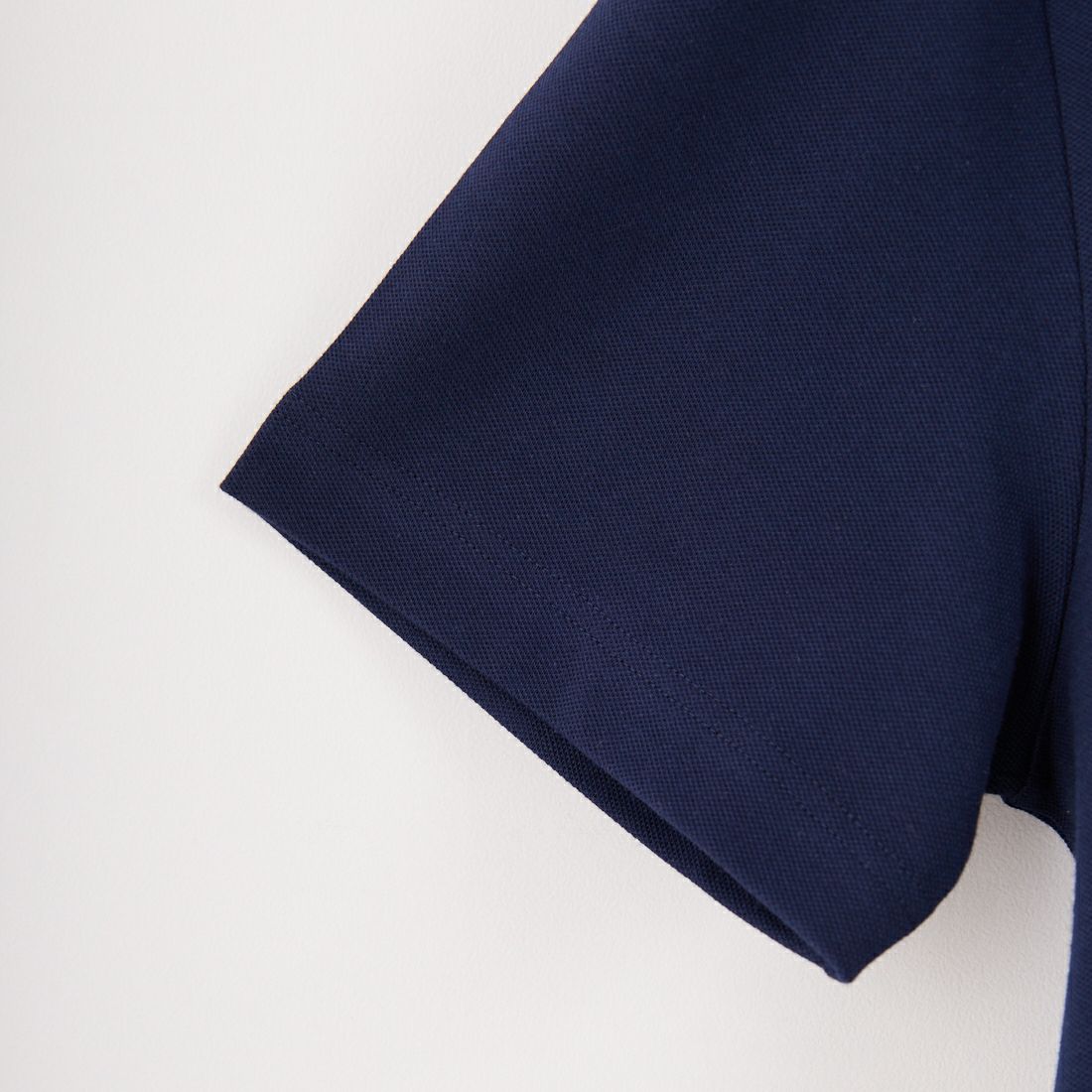 LACOSTE [ラコステ] ラインドリブネック鹿の子Tシャツ [TH1004] 166 NAVY