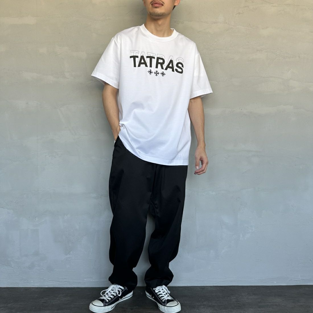 TATRAS [タトラス] ANICETO/アニチェート ロゴTシャツ [MTAT24S8261-M] WHITE &&モデル身長：168cm 着用サイズ：3&&