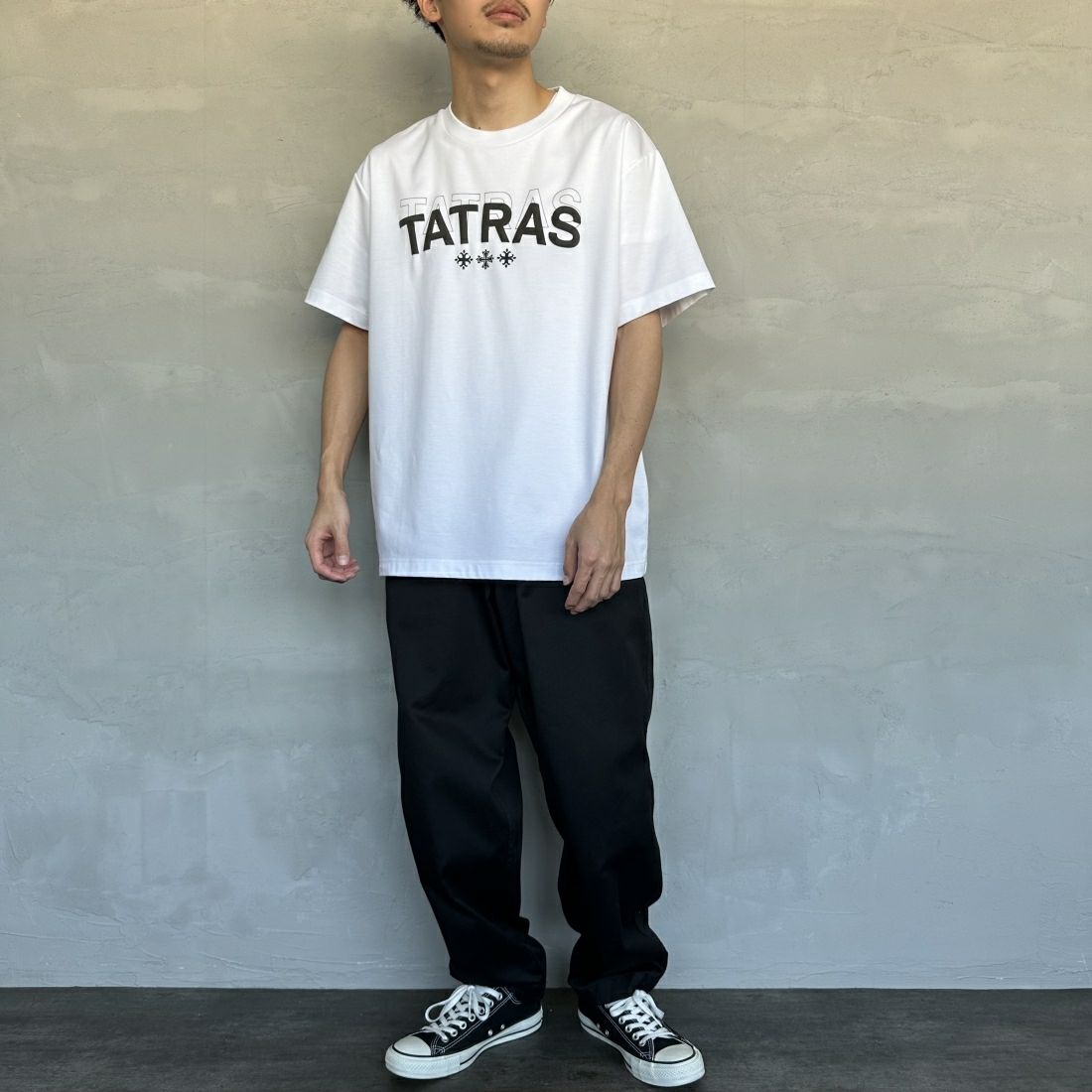 TATRAS [タトラス] ANICETO/アニチェート ロゴTシャツ [MTAT24S8261-M] WHITE &&モデル身長：168cm 着用サイズ：3&&