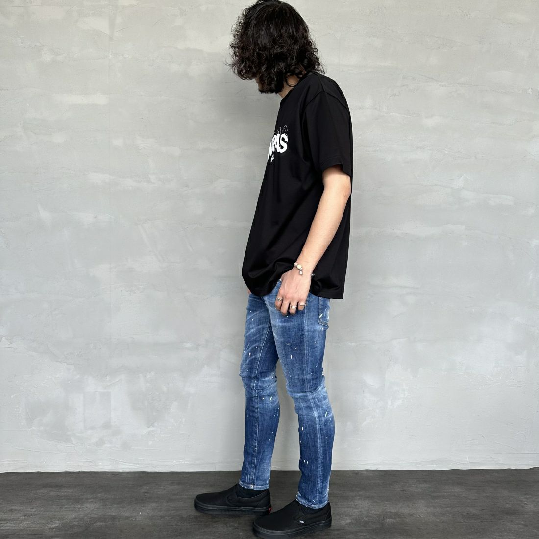 TATRAS [タトラス] ANICETO/アニチェート ロゴTシャツ [MTAT24S8261-M] BLACK &&モデル身長：173cm 着用サイズ：3&&