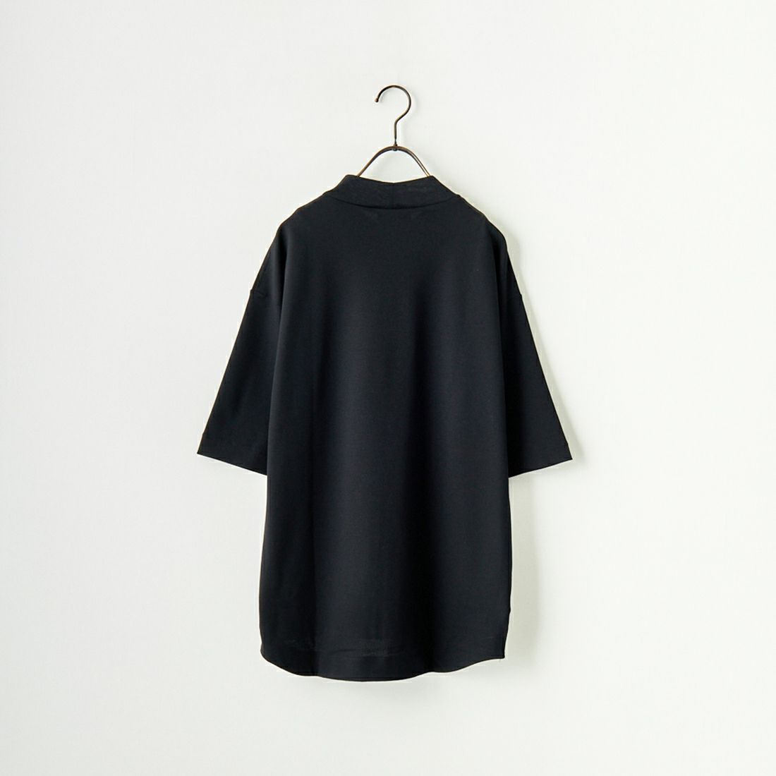 LACOSTE [ラコステ] 5分袖モックネックサマーニットTシャツ [TH079] 031 BLACK