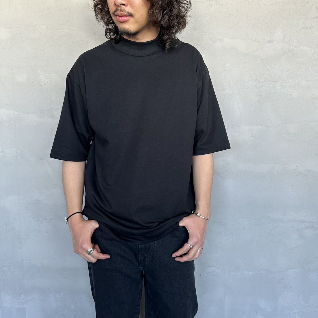 LACOSTE [ラコステ] 5分袖モックネックサマーニットTシャツ [TH079]