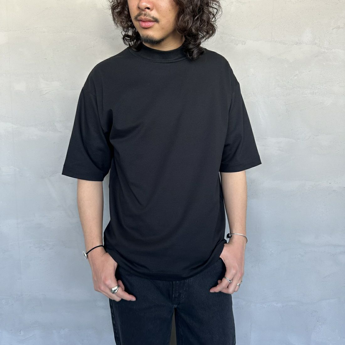 LACOSTE [ラコステ] 5分袖モックネックサマーニットTシャツ [TH079