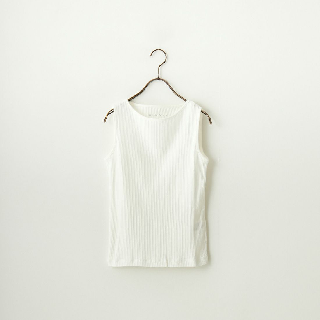 Noir Fabrik [ヌワールファブリック] ボートネック ノースリーブ リブTシャツ [JFS-C023] O.WHITE