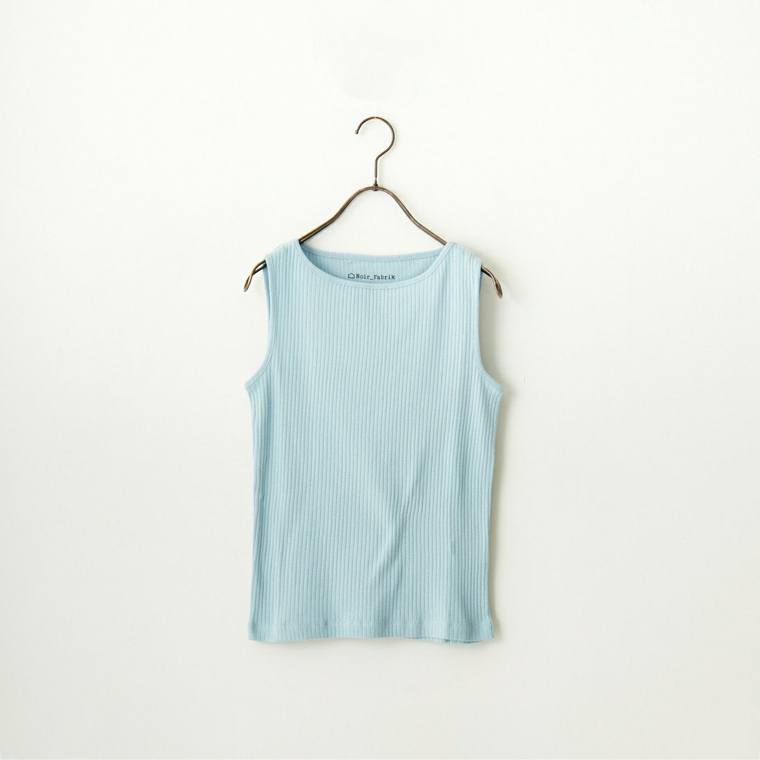 Noir Fabrik [ヌワールファブリック] ボートネック ノースリーブ リブTシャツ [JFS-C023] AQUA