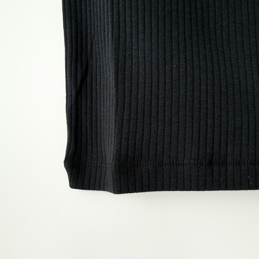 Noir Fabrik [ヌワールファブリック] ボートネック ノースリーブ リブTシャツ [JFS-C023] BLACK