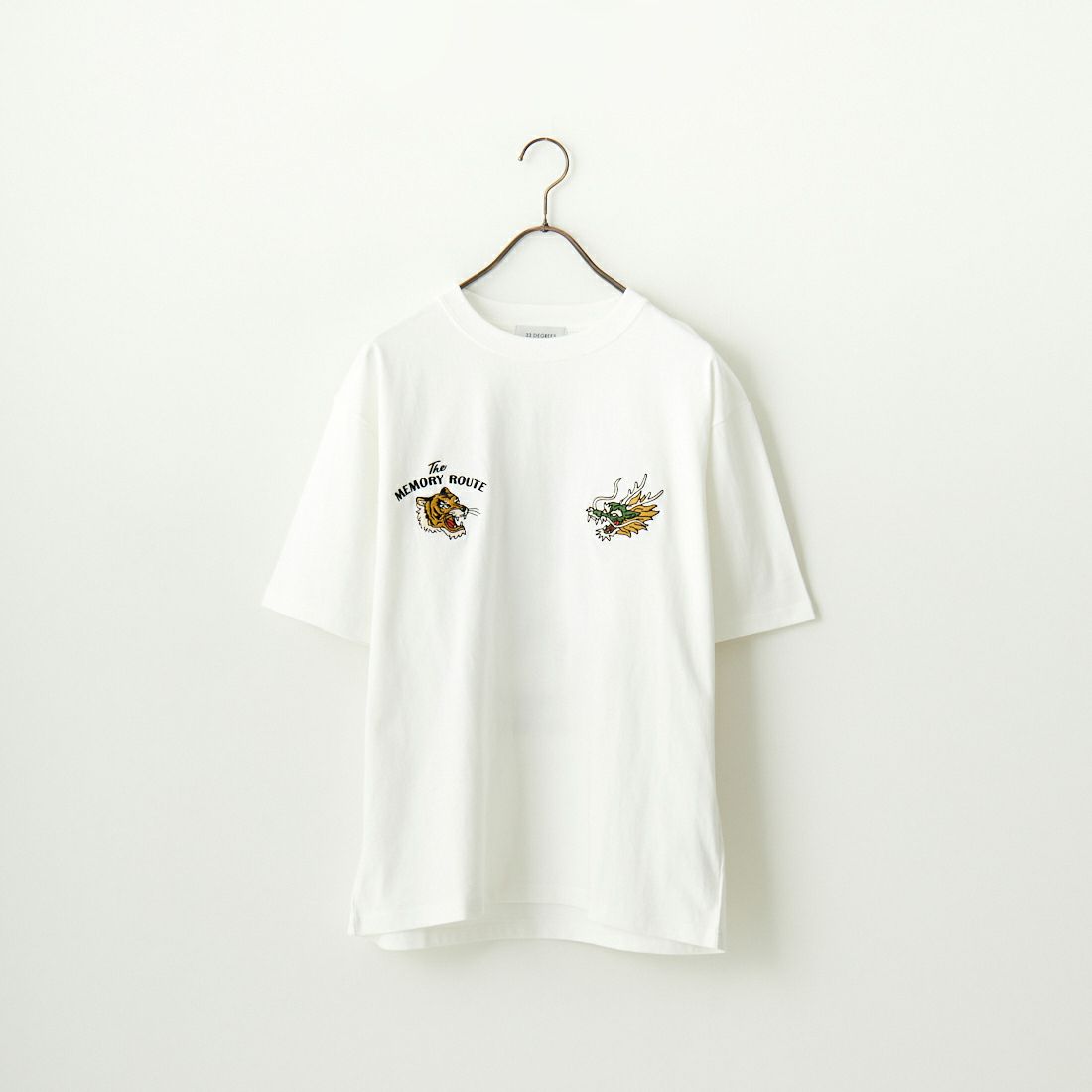 33Degrees [サーティスリーディグリーズ] 刺繍Tシャツ [TDR-242-021] 07 WHTﾏｯﾌﾟ
