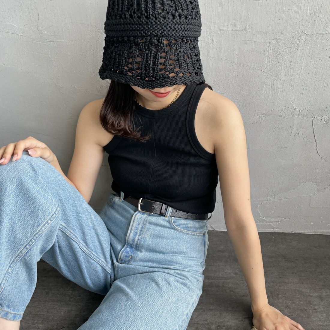 09 BLACK&&モデル身長：163cm　着用サイズ：F&&