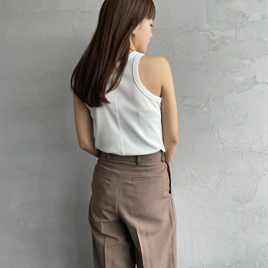By/m [バイエム] アメリカンスリーブ タンクトップ [24112020] 02 OFF&&モデル身長：167cm　着用サイズ：F&&
