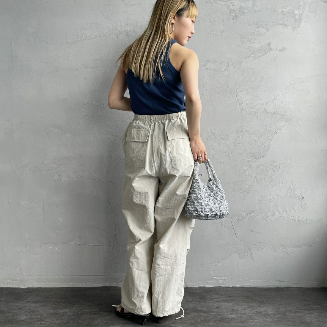 By/m [バイエム] アメリカンスリーブ タンクトップ [24112020] 12 BLUE&&モデル身長：156cm　着用サイズ：F&&