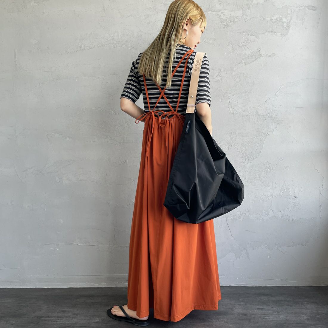 THOUSAND MILE [サウザンド マイル] 別注 マルチWAYキャミワンピース [TM241NP50392-JF] 45 ORANGE &&モデル身長：156cm 着用サイズ：F&&